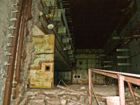 AKW Tschernobyl. Block 5. Auf dem Boden der Reaktorschacht