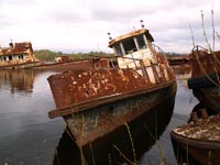 Flusschiffe in Tschernobyl
