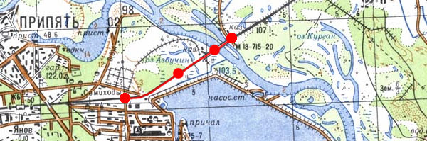 Eisenbahnbrücke über den Fluss Pripjat