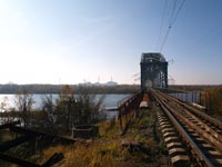 Eisenbahnbrücke über den Fluss Pripjat