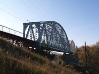 Eisenbahnbrücke über den Fluss Pripjat