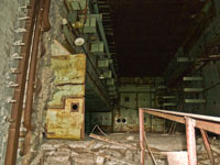 AKW Tschernobyl. Block 5. Auf dem Boden der Reaktorschacht