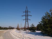 Die Strasse neben dem AKW Tschernobyl