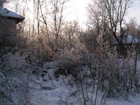 Der Wintermorgen in Tschernobyl