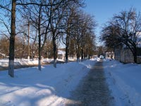 Der Wintermorgen in Tschernobyl