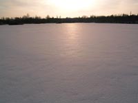Der Wintermorgen am Schiffsfriedhof von Tschernobyl