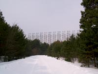 Ein Wintermorgen auf der ehemaligen Überhorizontradarstation Tschernobyl-2