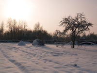 Der Wintermorgen in Dörf Parischew